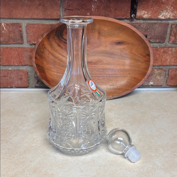 Vintage  Les Verres Italian Mid-Century Pressed Glass Decanter - Picture 6 of 10